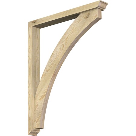 Ekena Millwork Thorton Traditional Rough Sawn Bracket w/ Offset Brace, Douglas Fir, 4"W x 32"D x 40"H BKT0402X32X40THR01RDF